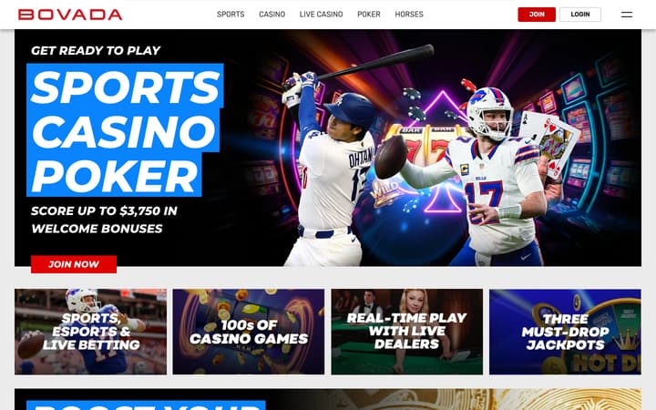 Bovada home page on desktop, captured 4 October 2026